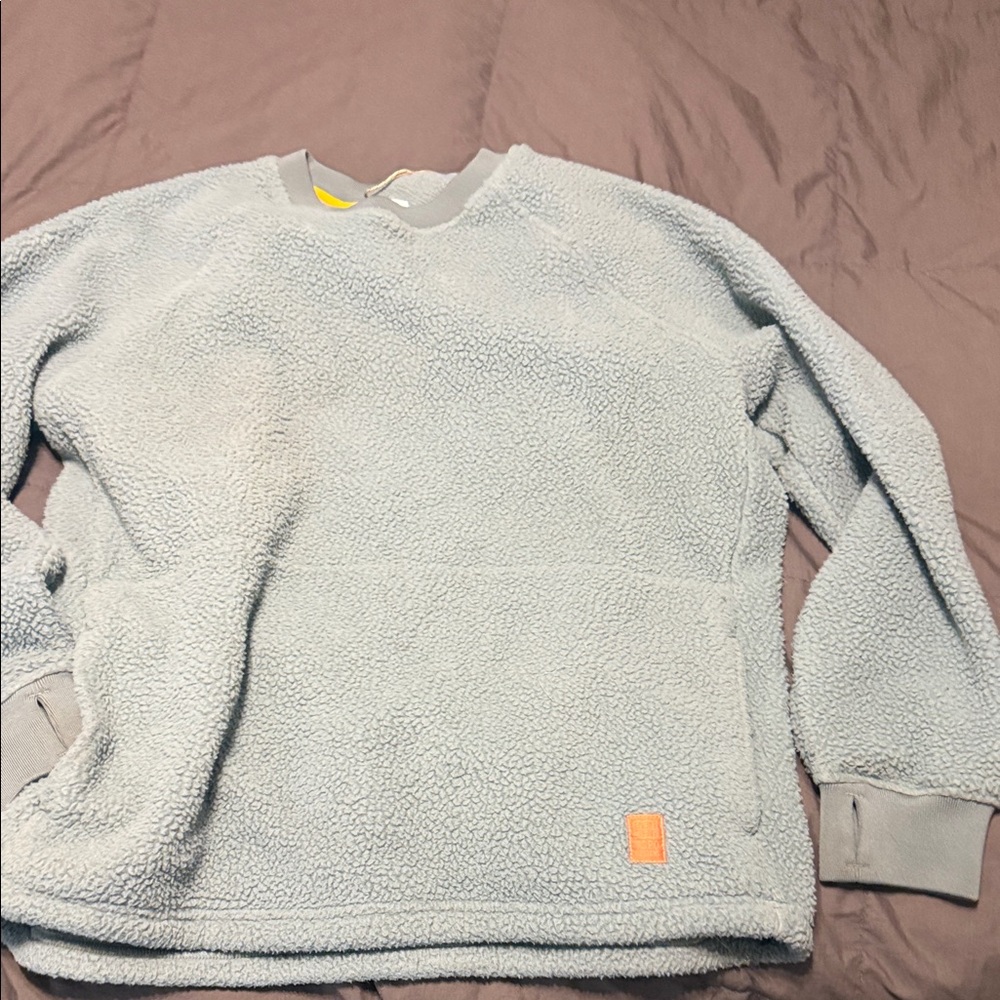 Topo Designs Light Blue Sherpa Fleece Pullover Hoodie